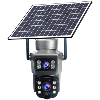 Cameră de supraveghere solară 4G, exterior, iluminare minimă 0,01 lux, interval de temperatură -10 până la 60°C, compensare a luminii din spate