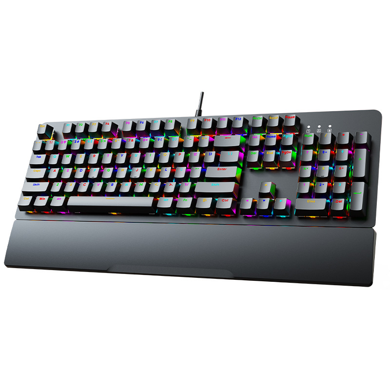 Mehanička tipkovnica AK104, 104 tipki, žično spojenje, RGB pozadinsko osvjetljenje, s podrškom za zglob, vodootporna