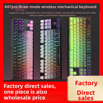Dagkk87 Tastatură mecanică fără fir cu iluminare RGB, trei moduri de conectare Bluetooth, taste RGB personalizabile, construcție ABS