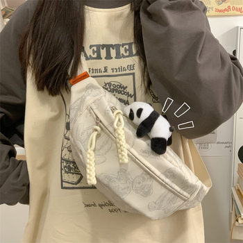 Djevojačka crossbody torba – najlon, zatvarač, džep za telefon, podstava od poliestera, ulični stil