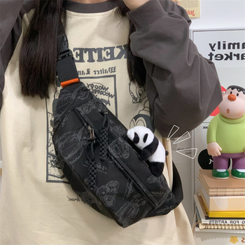 Djevojačka crossbody torba – najlon, zatvarač, džep za telefon, podstava od poliestera, ulični stil