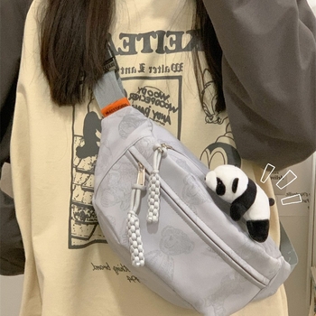 Djevojačka crossbody torba – najlon, zatvarač, džep za telefon, podstava od poliestera, ulični stil