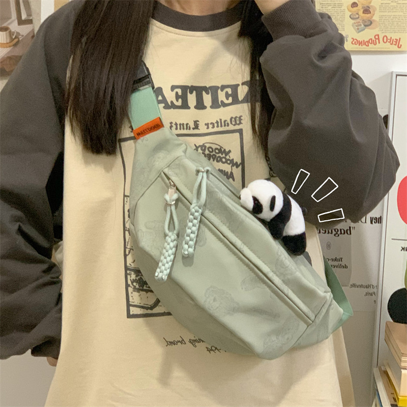 Djevojačka crossbody torba – najlon, zatvarač, džep za telefon, podstava od poliestera, ulični stil