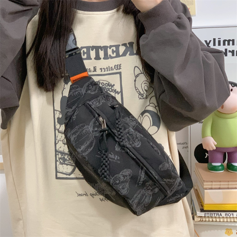 Djevojačka crossbody torba – najlon, zatvarač, džep za telefon, podstava od poliestera, ulični stil