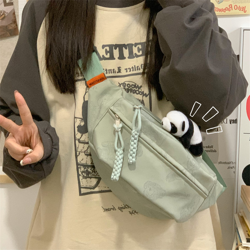 Djevojačka crossbody torba – najlon, zatvarač, džep za telefon, podstava od poliestera, ulični stil