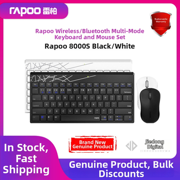 Rapoo 8000GT/8000S bezdrôtový set klávesnice a myši – Bluetooth viacerých režimov, 80-tlačidková/78-tlačidková, USB rozhranie pre klávesnicu a myš, 2400 DPI optický senzor, ergonomický dizajn