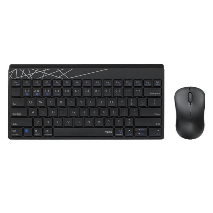 Rapoo 8000GT/8000S bezdrôtový set klávesnice a myši – Bluetooth viacerých režimov, 80-tlačidková/78-tlačidková, USB rozhranie pre klávesnicu a myš, 2400 DPI optický senzor, ergonomický dizajn