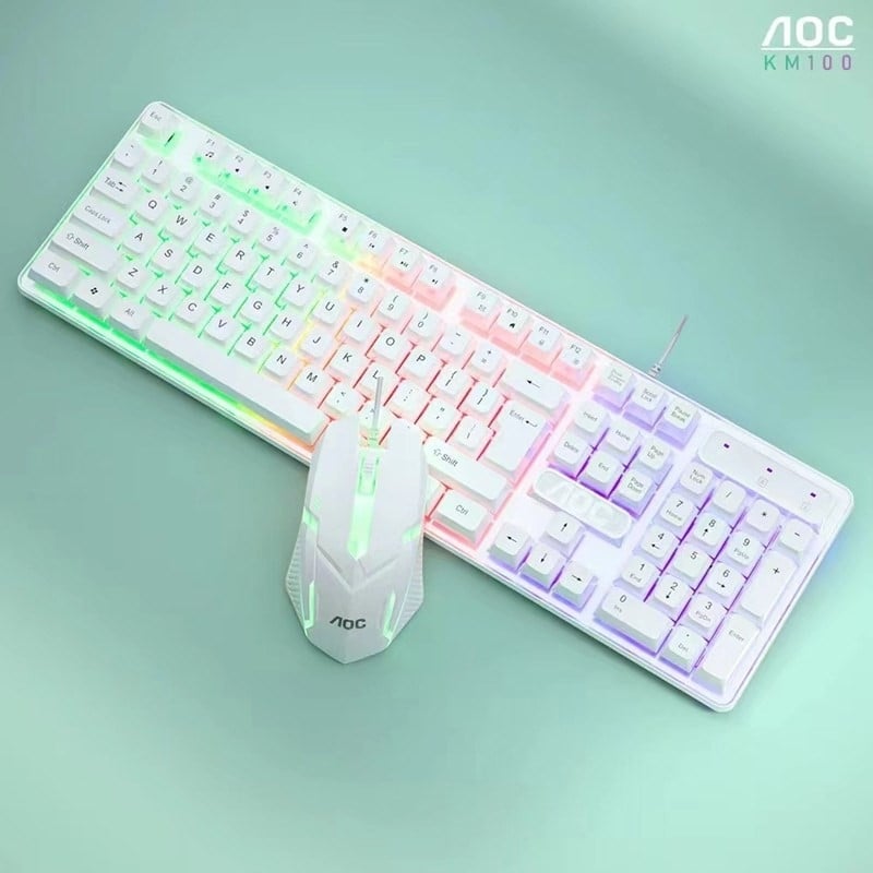 KM100 žični USB set tipkovnice i miša s visećim tipkama, 1600 DPI, duljina kabla 1,5 m