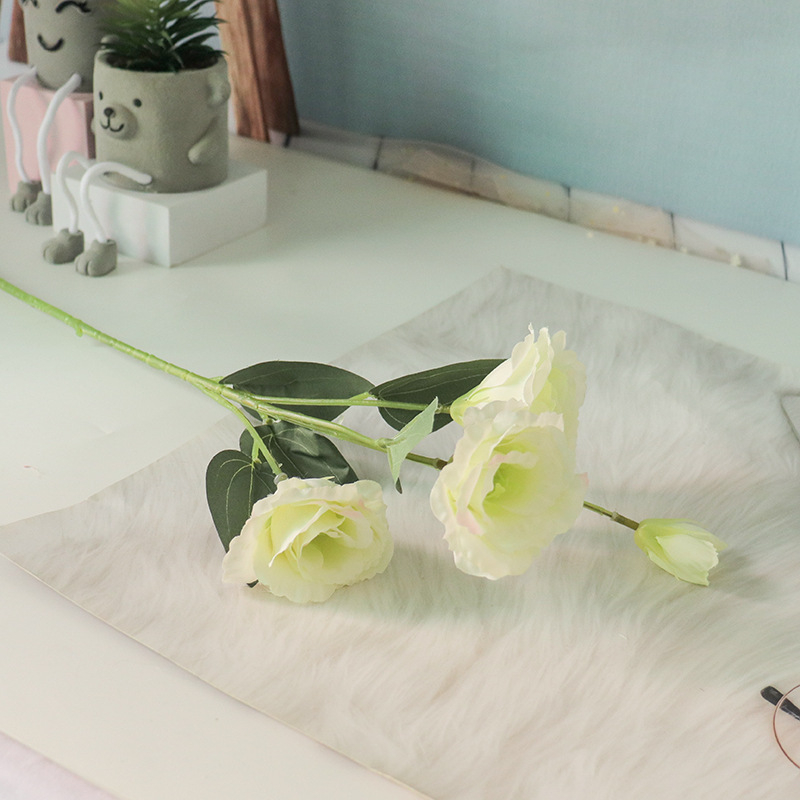 Lisianthus букет от изкуствени копринени цветя, екранно печатане, за сватби, фотосесии и домашна декорация