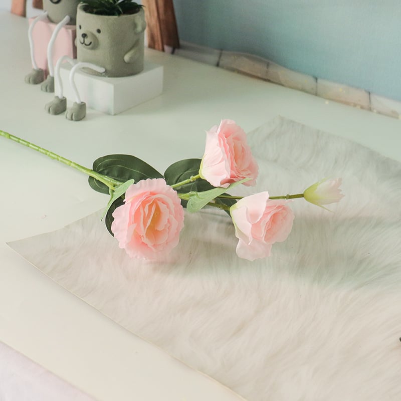 Lisianthus букет от изкуствени копринени цветя, екранно печатане, за сватби, фотосесии и домашна декорация