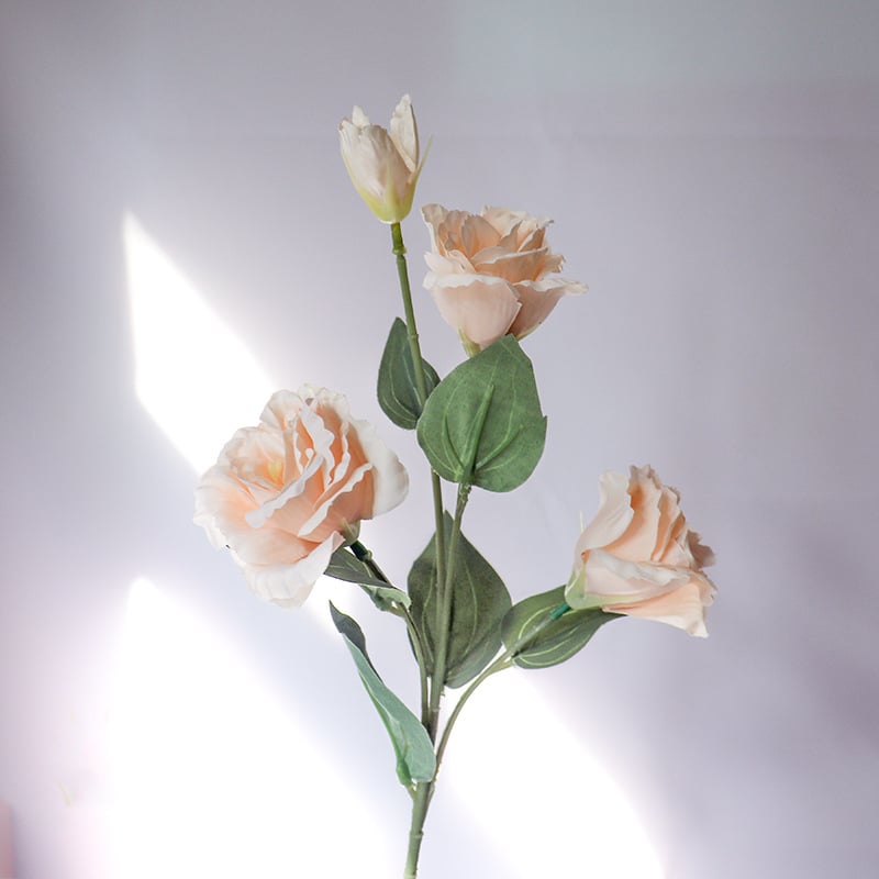 Lisianthus букет от изкуствени копринени цветя, екранно печатане, за сватби, фотосесии и домашна декорация