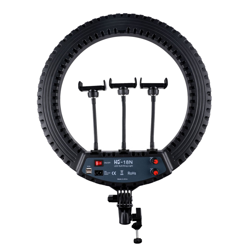 LED kružno svjetlo za uživo streaming, HQ-18N, 55W, 110-220V, sklopivo