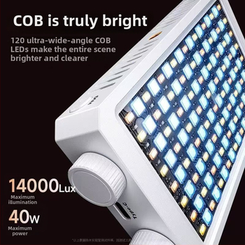 Pocket RGB LED svetlo na dopĺňanie — ručne, zabudovaná batéria, 25W/40W, 7.4V, pre fotografovanie, krátke videá a exteriérové natáčanie