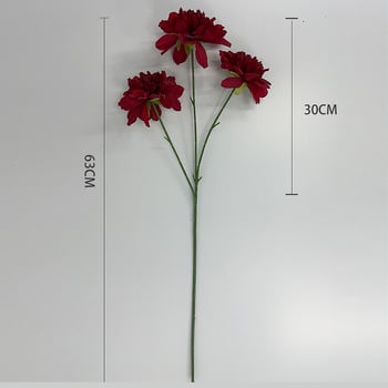 Τεχνητό μπουκέτο ντάλιες, 3 κεφάλια σε ένα στελέχος, διακόσμηση φόντου γάμου (Μάρκα: Happy month; Υλικό: Πλαστικό, μεταξωτό λουλούδι; Τεχνική: Διαμόρφωση, ανάγλυφο; Διαφορετικότητα: 4228004; Χρήση: Γάμος)