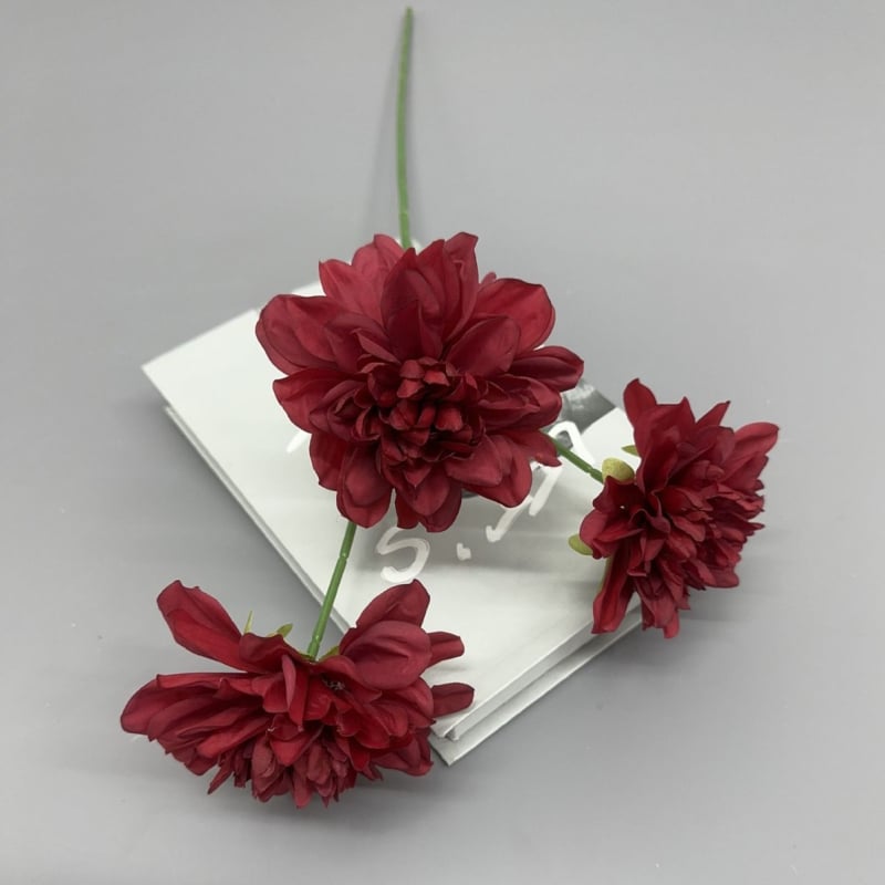 Τεχνητό μπουκέτο ντάλιες, 3 κεφάλια σε ένα στελέχος, διακόσμηση φόντου γάμου (Μάρκα: Happy month; Υλικό: Πλαστικό, μεταξωτό λουλούδι; Τεχνική: Διαμόρφωση, ανάγλυφο; Διαφορετικότητα: 4228004; Χρήση: Γάμος)