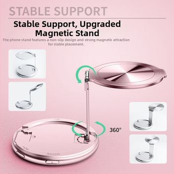 Sklopný magnetický svetelný držiak na selfie, 5V, pod 10W, nastaviteľná teplota farieb 2500–9900K, pre selfie, krátke videá a živé vysielanie