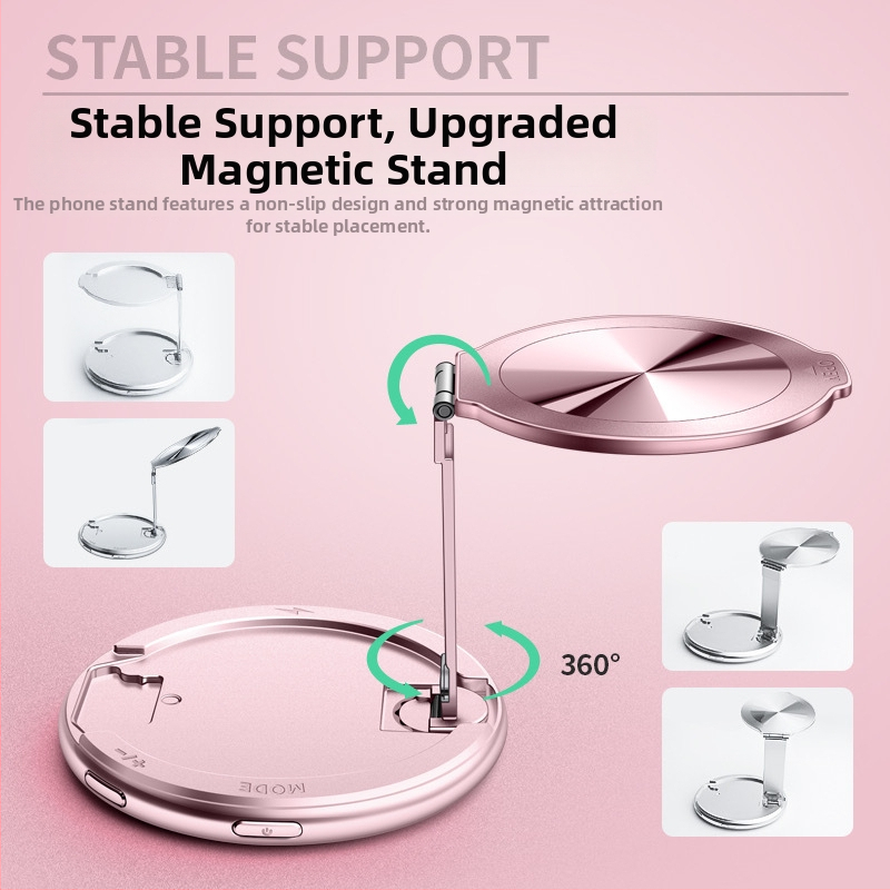 Sklopný magnetický svetelný držiak na selfie, 5V, pod 10W, nastaviteľná teplota farieb 2500–9900K, pre selfie, krátke videá a živé vysielanie
