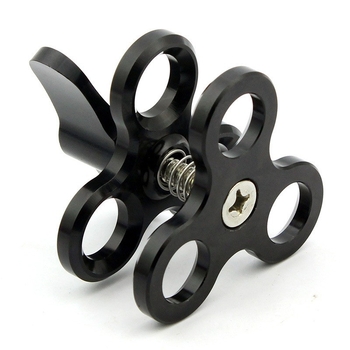 Clip pentru cap bal subacvatic — aliaj de aluminiu, clip fluture cu trei găuri, compatibil cu capul de bilă de 1,0 inch