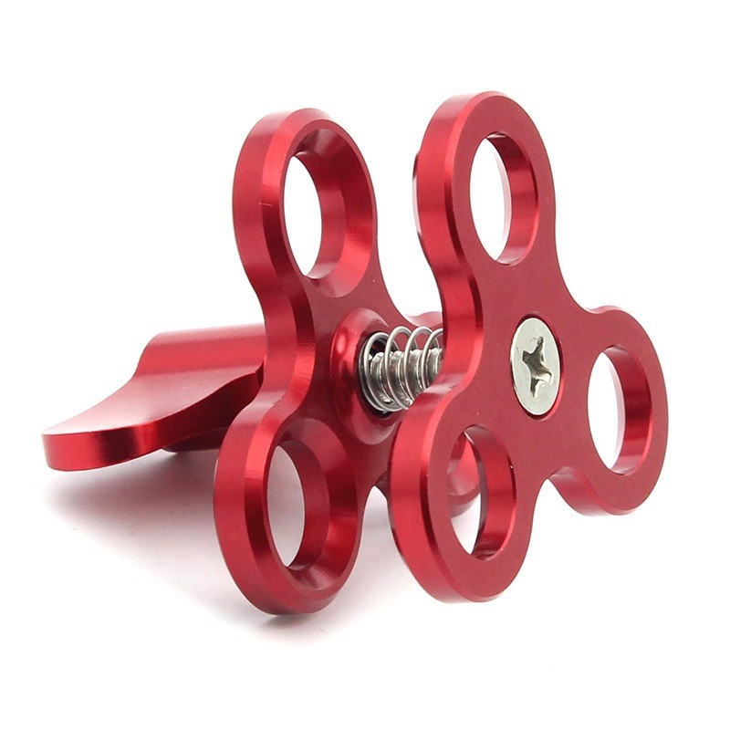 Clip pentru cap bal subacvatic — aliaj de aluminiu, clip fluture cu trei găuri, compatibil cu capul de bilă de 1,0 inch