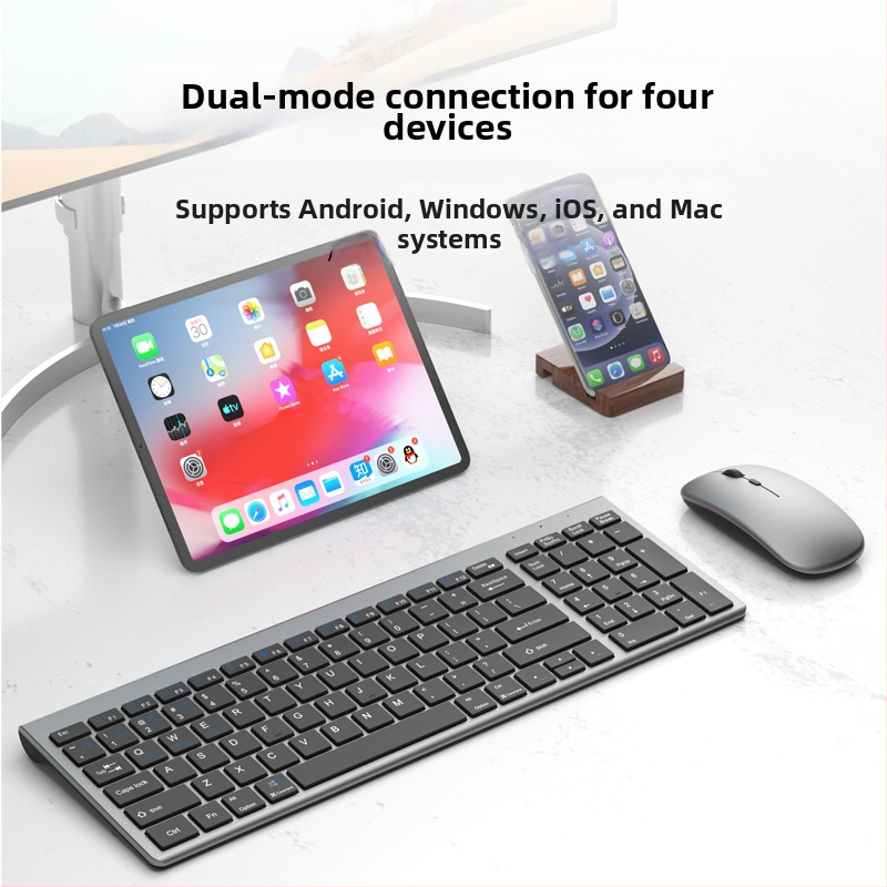 Bezdrôtový set klávesnice a myši Bluetooth, 1600 DPI, ergonomický, vodotesný, tri režimy, model K007