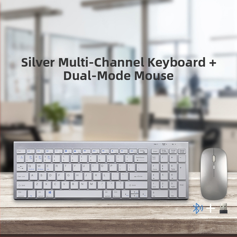 Bezdrôtový set klávesnice a myši Bluetooth, 1600 DPI, ergonomický, vodotesný, tri režimy, model K007