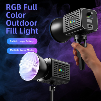 COB LED osvetľovač na fotenie, prenosný a nabíjateľný, 60W, vhodný pre fotografovanie, krása a živé vysielanie, široký vstupný rozsah napätia (DC 9–11V / AC 185–245V)