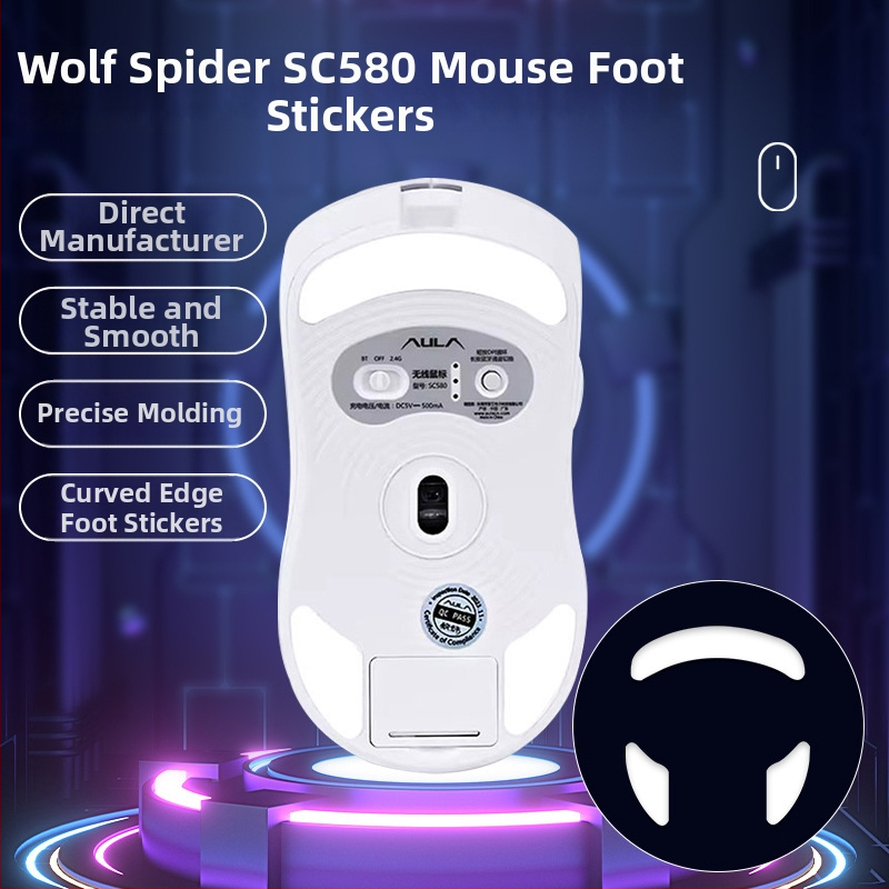 Mišas kāju paliktņi Wolf Spider sc680/sc580 — izturīgi pret nolietojumu, gludi, precīza slotu saskaņošana — bez līmes zīmēm — pasūtījuma paraugs