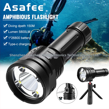 Zemūdens fotografēšanas gaisma ar 1 SST40 + 4 XHP50 LED, 5800 lm, alumīnija sakausējuma korpuss