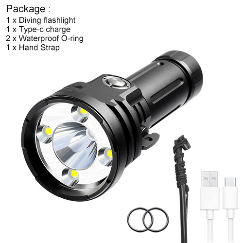 Zemūdens fotografēšanas gaisma ar 1 SST40 + 4 XHP50 LED, 5800 lm, alumīnija sakausējuma korpuss