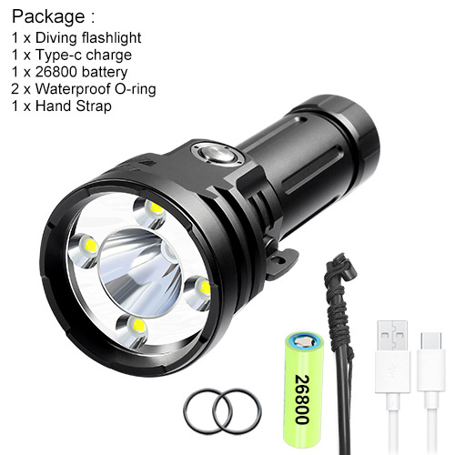 Zemūdens fotografēšanas gaisma ar 1 SST40 + 4 XHP50 LED, 5800 lm, alumīnija sakausējuma korpuss