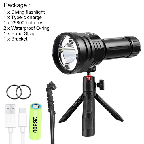 Zemūdens fotografēšanas gaisma ar 1 SST40 + 4 XHP50 LED, 5800 lm, alumīnija sakausējuma korpuss