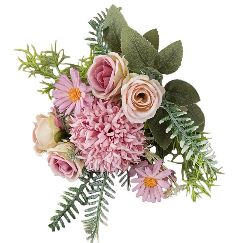 Grunt Μπουκέτο Τεχνητών Λουλουδιών με Rose και Hydrangea, Πλαστικά και Μεταξωτά Λουλούδια, Μονόβλαστος Κλάδος, Για Γάμους και Διακόσμηση Σπιτιού