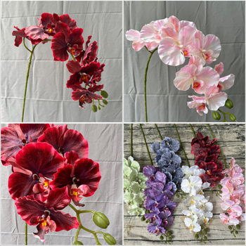 Flori artificiale Phalaenopsis din mătase – 9 tije, pentru nunți și decor acasă