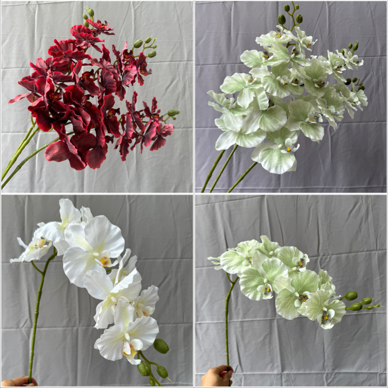 Flori artificiale Phalaenopsis din mătase – 9 tije, pentru nunți și decor acasă