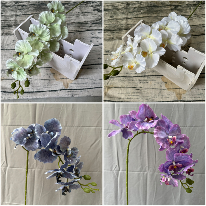 Flori artificiale Phalaenopsis din mătase – 9 tije, pentru nunți și decor acasă