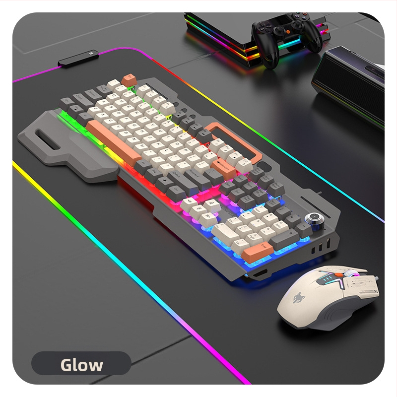 K90 metalni set gaming tipkovnice i miša, žični, 98+ tipki, RGB pozadinsko osvjetljenje, podrška za zglob