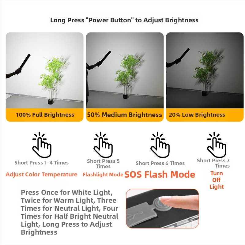 LED Φως Γέμισμα για Εξωτερικό Live Streaming - Φορητό Χειροκίνητο Φωτιστικό Φωτογράφισης με Τρεις Θερμοκρασίες Χρώματος, 5V, Έως 10W