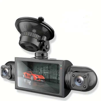 360° panoramska auto kamera s 4 kamerama, HD noćni vid, Wi‑Fi, način stražara (Sentry Mode), povratna slika