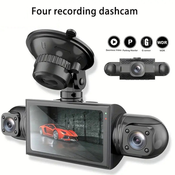 360° panoramska auto kamera s 4 kamerama, HD noćni vid, Wi‑Fi, način stražara (Sentry Mode), povratna slika