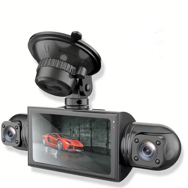 360° panoramska auto kamera s 4 kamerama, HD noćni vid, Wi‑Fi, način stražara (Sentry Mode), povratna slika