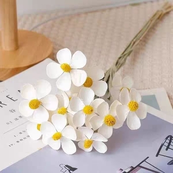 Букет сушени цветя с жилести листа, боядисани, за пакетчета