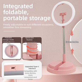 Skladaná stolná LED kruhová lampička – RGB, 3 farebné teploty, 12V, 10–50W, model CS12CLED-2