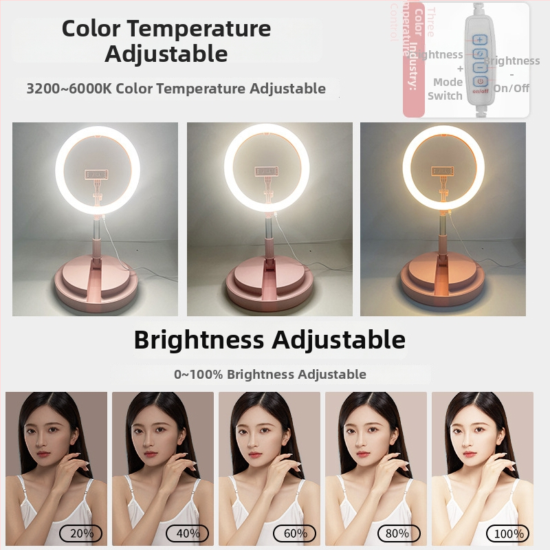 Skladaná stolná LED kruhová lampička – RGB, 3 farebné teploty, 12V, 10–50W, model CS12CLED-2