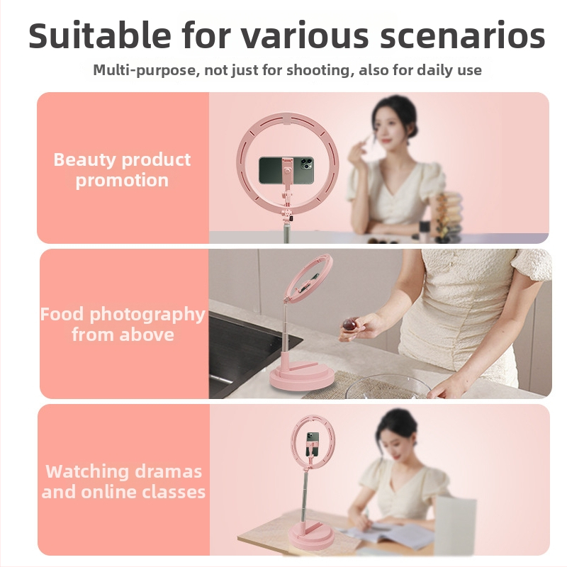 Skladaná stolná LED kruhová lampička – RGB, 3 farebné teploty, 12V, 10–50W, model CS12CLED-2