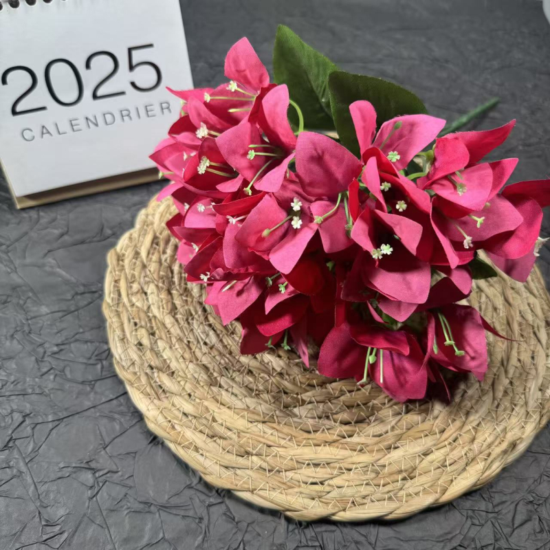Umjetni buket bougainvillea, Qianduo svilenkasta tkanina, ručna izrada, za vjenčanja, rekviziti za fotografiju