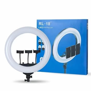 Lumină LED în formă de inel pentru fotografie și streaming live — 10-50W, 6500K ±300K, 110-220V, montaj vertical