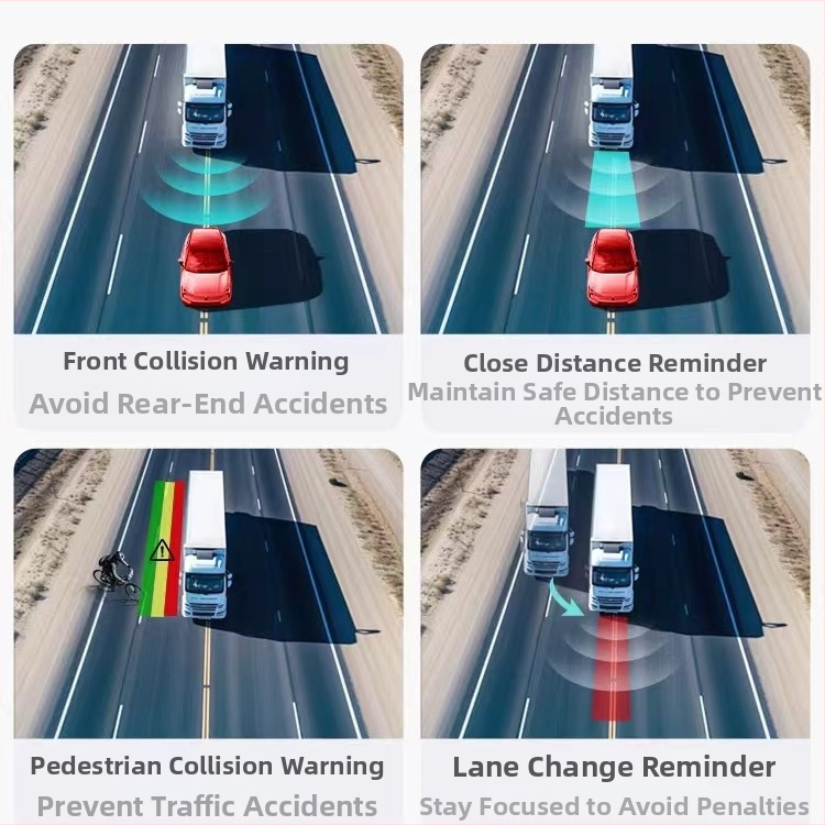 6-канален регистратор за товарни автомобили с BSD предупреждение за слепи зони и ADAS, 140° зрителен ъгъл, 1080p, TF карта, USB, обектив F1.6