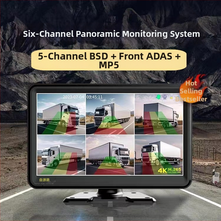 6-канален регистратор за товарни автомобили с BSD предупреждение за слепи зони и ADAS, 140° зрителен ъгъл, 1080p, TF карта, USB, обектив F1.6