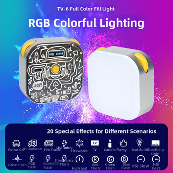 Mini RGB doplnkové svetlo, ručné s magnetickým držiakom, model TV-6RGB, 6W, 5V