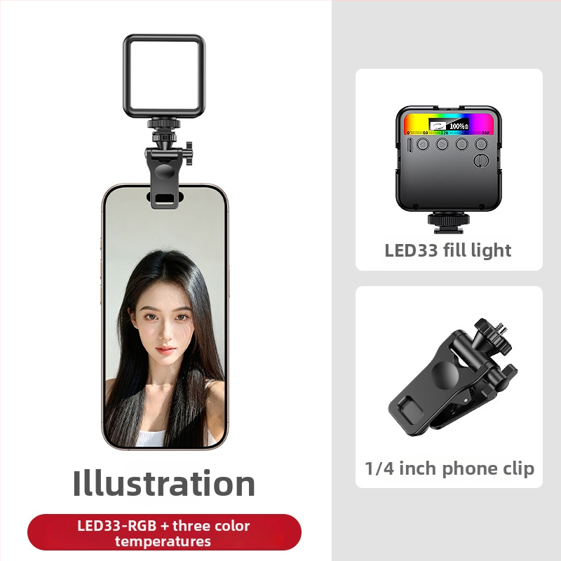 LED osvetlenie doplňujúce pre livestream a fotografovanie – kompaktné klip-on stolné svetlo, model BM-BD33, 5W, 3.7V, výdrž batérie až 2 h pri plnom jase a až 10 h pri minimálnom jase